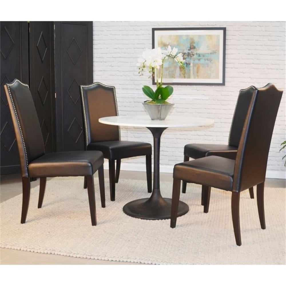 Pemberley Row Marble White Dining Table Round 36" Unassembled