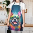 thumbnail image 3 of Hippie French Bulldog Portrait oil painting Watercolor Tie-dye Vintage Apron Dog Lover Gifts for Cooking Grilling Baking Painting Gardening - 00015, 3 of 5