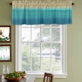 thumbnail image 3 of 2 Pack Valances for Window, Teal Blue Ombre Short Curtains for Kitchen Bedroom Living Room, Modern Abstract Gradient Art Rod Pocket Small Window Treatment Valance Drapes 42 x 18 Inch, 3 of 8