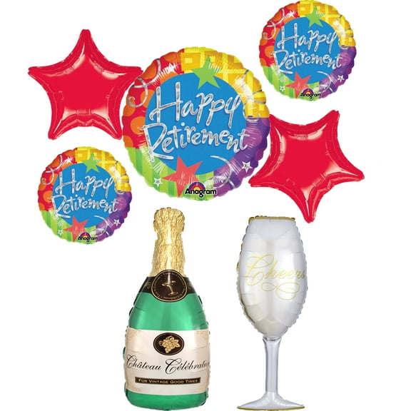 Retirement Party Supplies and Balloon Bouquet Decoration Kit "CHEERS"