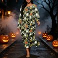 thumbnail image 7 of Women's Plus Halloween Nightgown Pumpkin Ghost Print Crewneck Long Sleeve Dress Fall Loungewear Sleep Maxi Dress, 7 of 7