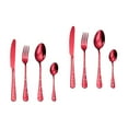 thumbnail image 2 of Jiyike 2 Sets Stainless Steel Tableware Spoon Fork Cutter Set Home Tableware (Red), 2 of 6