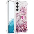 thumbnail image 3 of Phone Case for Samsung Galaxy S23 Plus,Shockproof Clear Quicksand Glitter Flowing Liquid with Bling Diamond Ring Stand,Cute Women Girls Case for Galaxy S23 Plus 6.6'' LS-Rose Gold, 3 of 14
