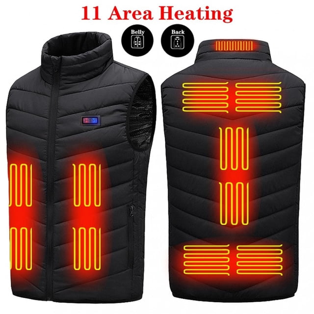 DPTALR Plus Size Heated Vest For Men And Women Dual Control 9 Heating Vest Heated Jacket Winter Heating Vest