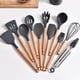 thumbnail image 5 of Juego de utensilios de cocina de 2 piezas, juego de utensilios de cocina de silicona antiadherente con mango de madera (gris) Vhermosa, 5 of 5