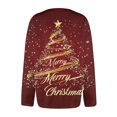 thumbnail image 5 of Women's Fashion Christmas Printed Long Sleeve Knitted Cardigan Button Down Jacket for Holiday Casual Wear and Women's Outerwear with Festive Design,Deep Red,S, 5 of 6