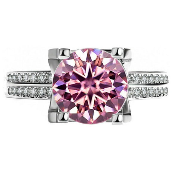 Moissanite Diamond Rings for Women 3ct Round Cut D Color VVS1 925 Sterling Silver Promise Engagement Wedding Rings Band Bridal Set with Certificate