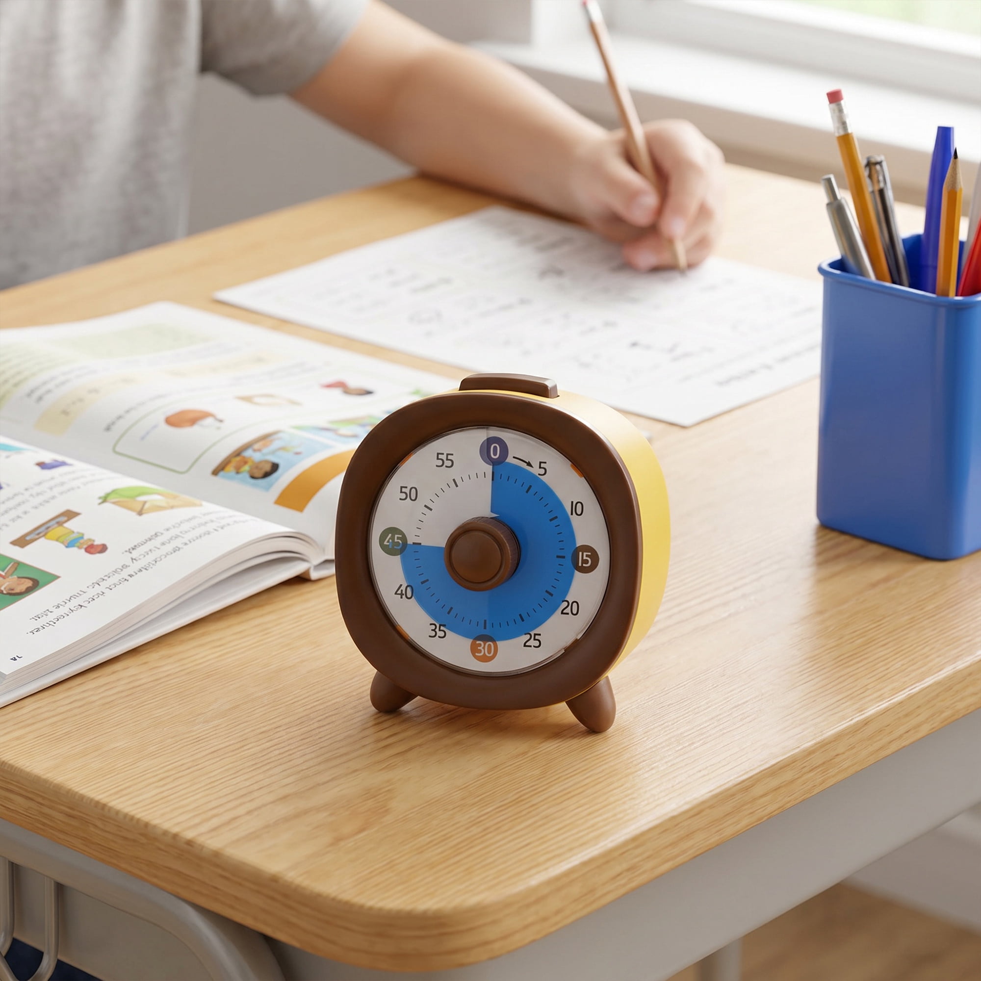 Unique Bargains 60 Minute Kitchen Digital Visual Timer for Studying Brown