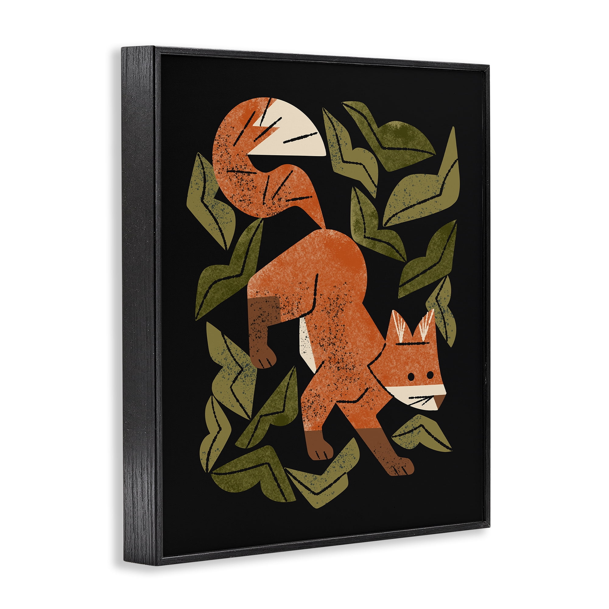 Stupell Industries Fox In The Brush Black Framed Giclee Art, design by Renea L. Thull