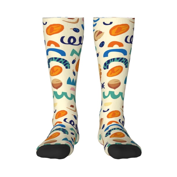 Fotbe Peanuts 8 Calcetas Divertidas Estampadas para Hombre y Mujer, Calcetas de Algodón hasta la Rodilla para Caminar, Correr, Enfermería y Embarazo