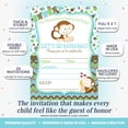 thumbnail image 2 of Little Monkey Boy Birthday Invitations for Kids, 20 Fill-In Cards with Envelopes, 5x7 Children's Birthday Party Invitations, Birthday Party Supplies, Made in USA by Amanda Creation, 2 of 9