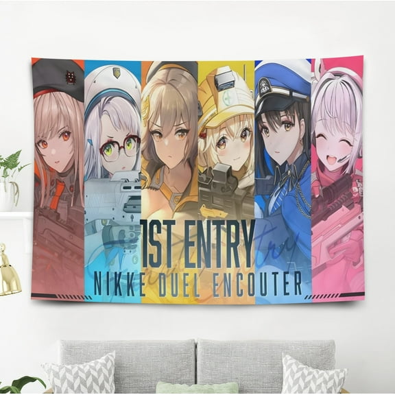 Tapestry for Goddess of Victory Nikke wall hanging Bedroom Dorm Funny Backgrounds Banner Party Poster Wall Art Decorations Kids Girls Teens Gifts Funny 40×60 inch