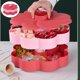 thumbnail image 4 of Diseño de Caja de giratoria de doble capa Caja de bandeja de bandeja del Estuche de bandeja de Rosado Baoblaze Contenedor de almacenamiento de bocadillos, 4 of 7