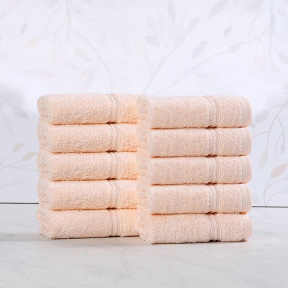 Superior Egyptian Cotton Absorbent Peach Face Towel Set of 10