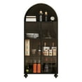 thumbnail image 3 of 65" Tall Arched Kitchen Pantry, Modern Farmhouse Kitchens Storage Cabinets with Glass Doors and Open Display Shelves, Versatile Cupboard for Kitchen, Dining Room, Black, 3 of 8