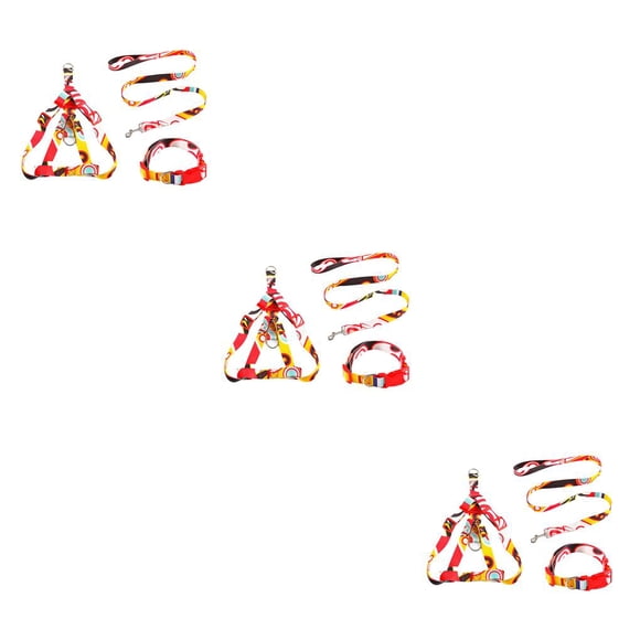 Methold 3 unids/set collar para mascotas correa de aleación de zinc ajustable pequeño arnés para exteriores reutilizable regalos Type1 NO1