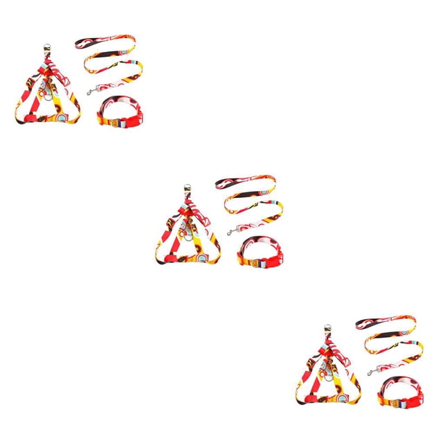 Methold 3 unids/set collar para mascotas correa de aleación de zinc ajustable pequeño arnés para exteriores reutilizable regalos Type1 NO1