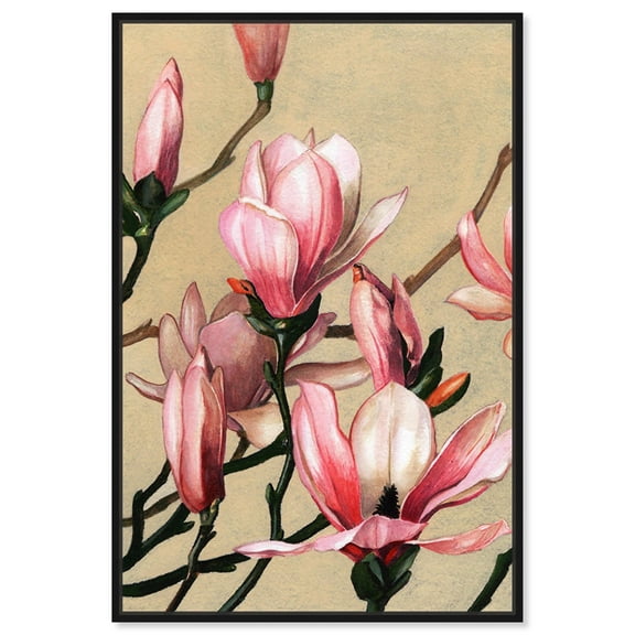 Magnolias Canvas Lemon Themed Wall Art by Art Remedy, Black Frame, 10" x 15"