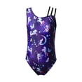 thumbnail image 3 of CHICTRY Kids Girls 2Pcs Gym Sports Yoga Suit Colorful Prints Sleeveless Leotard with Shorts Dance Outfit Fairy Navy 14, 3 of 7