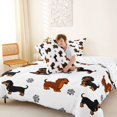 thumbnail image 4 of Homewish Cartoon Dachshund Dog Queen Comforter Set,Pet Themed Comforter Sets Queen,White,Reversible,3 Pieces,1 Comforter and 2 Pillowcases, 4 of 7