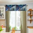 thumbnail image 3 of Yayeee Kitchen Valance Rod Pocket 54" x 18" Living Room Window Curtain, Blue Planet, 3 of 6