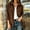 Brown, variant on Women's Lapel Ribbed Button Down Shacket, Roll Tab Long Sleeve Dual Chest Pocket Loose Fit Solid Overshirt Jacket for Fall Winter Daily