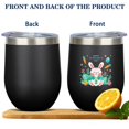 thumbnail image 3 of 12oz Easter Egg Tumbler with Lid & Straw, Insulated Stainless Steel Wine Cup, [Easter Theme] Print, 3 of 5