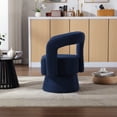 thumbnail image 3 of 360 Degree Swivel Cuddle Barrel Accent Chairs, Fluffy Boucle Fabric Chair with Unique Design, Minimalist Round Armchairs with Wide Upholstered, for Living Room, Bedroom, Office, Waiting Rooms, Navy, 3 of 7