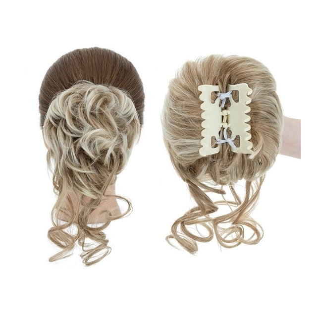 Chignon en Désordre Pièce de Cheveux Pince à Griffes Bouclée Ondulée Synthétique Décoiffée Extensions de Cheveux pour Femmes