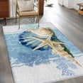 thumbnail image 2 of Blue Coastal Starfish Area Rugs 4'x6', Washable Small Throw Rugs for Office Bathroom, Vintage Grey Nautical Coral Summer Indoor Outdoor Rug Non-Slip Low Pile Carpet Runner Reversible Floor Mats, 2 of 8