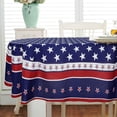 thumbnail image 3 of 4th of July Tablecloth 54 x 72 inch Memorial Day Patriotic Table Cloths Waterproof American Flag Table Cloth for Oval Table, 3 of 6