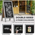 thumbnail image 3 of Double-Sided Magnetic Chalkboard 40"x20" A-Frame - Vintage Pine Wood Sign Board with Windproof Base, 8 Markers & Magnets for Restaurant/Cafe/Retail (Grey), 3 of 17