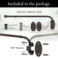 thumbnail image 2 of Meriville 24"-38" Swing Arm Curtain Rod, 3/4" Diameter, Oil-Rubbed Bronze, 2 pieces, 2 of 7