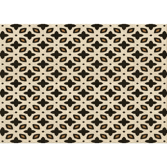 Ahgly Company Indoor Rectangle Patterned Golden Blonde Gold Area Rugs, 6' x 9'