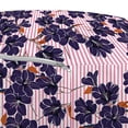 thumbnail image 3 of Botanical Pouf Cover with Zipper, Spring Theme Floral Patterns Blooming Romantic Flowers with Stripes, Soft Decorative Fabric Unstuffed Case, 30" W X 17.3" L, Dark Purple Pink White, by Ambesonne, 3 of 5