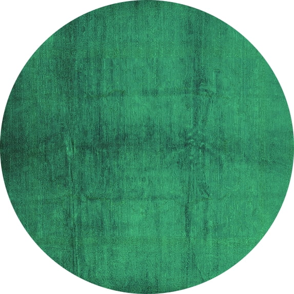 Ahgly Company Indoor Round Oriental Green Industrial Area Rugs, 8' Round