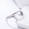 thumbnail image 3 of Anillo de plata de ley 925, anillo ajustable estilo gato abierto Fas, 3 of 5