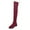 Red, variant on Womens Over the Knee Boots, Winter Thigh High Long Boots with Square Heels, Warm Comfortable Shoes for Cold Weather