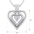 thumbnail image 5 of SuperJeweler 0.04 Carat Three Diamond Heart Necklace in 14 Karat White Gold, 18 inches for Women, 5 of 6