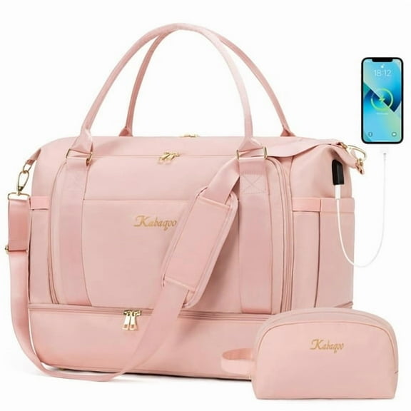 KABAQOO Weekender Bag Travel Duffel Bag with Shoe Compartment and Toiletry Bag for Women The Essential Fall Overnight Bag