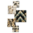 thumbnail image 3 of Designart "Luxurious Marble Swirls In Gold And White" Marble Wall Art Set Of 5 - Gold Glam Hallway Metal Art Print Set, 3 of 6