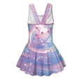 thumbnail image 5 of Uourmeti Girls' One Piece Skirted Swimsuit - Cute Cartoon Axolotl Pastel Water Design | Quick Dry, Stretchy Swim Dress for Beach & Pool Vacations, 5 of 8