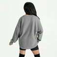 thumbnail image 2 of Women's Gameday Couture Gray Pittsburgh Steelers Oversized Pure Motion Corded Sweatshirt, 2 of 4