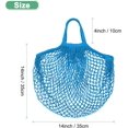 thumbnail image 3 of 1-Pack Cotton Mesh Bag, Reusable Washable Net String Grocery Bags, Produce Bags with Handle, Tote Bag for Fruits/Vegetables Shopping [Blue, Short Handle], 3 of 5