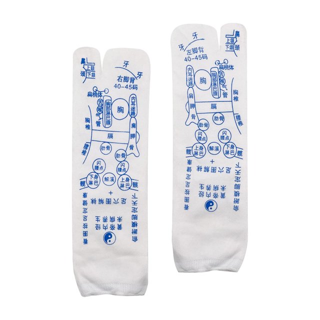 Chaussettes de Réflexologie d'Acupression Chaussettes Illustration d'Acupoint Douces pour Adultes Unisexes