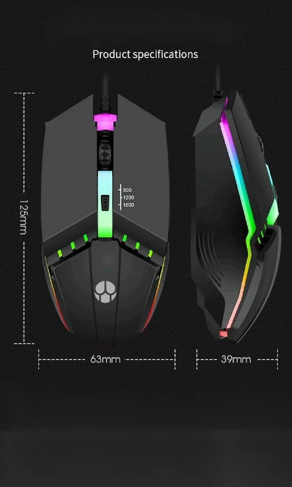 BUTTERFLY- Wired Gaming Mouse, Optical Usb Mice For Laptop/Desktop, 800 To 1600 And Rgb