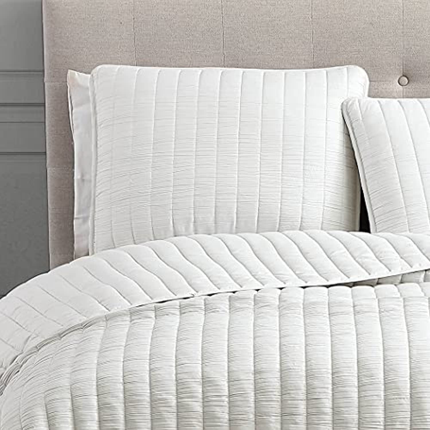 Riverbrook Home 3 Piece Quilt Set, King, Ivory, Moonstone, Polyfill, Adult