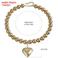 thumbnail image 3 of Chunky Beaded Heart Pendant Collar Choker Necklace for Women Jewelry, 3 of 6