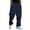 Navy, variant on WTOBBY Men's Baggy Stacked Sweatpants, Wide Leg Flared Joggers with Drawstring Waist, Streetwear Style Lounge Pants with Pockets for Men,Black L