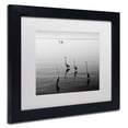 thumbnail image 3 of Trademark Fine Art "4 Herons and Boat" Canvas Art by Moises Levy White Matte, Black Frame, 3 of 5
